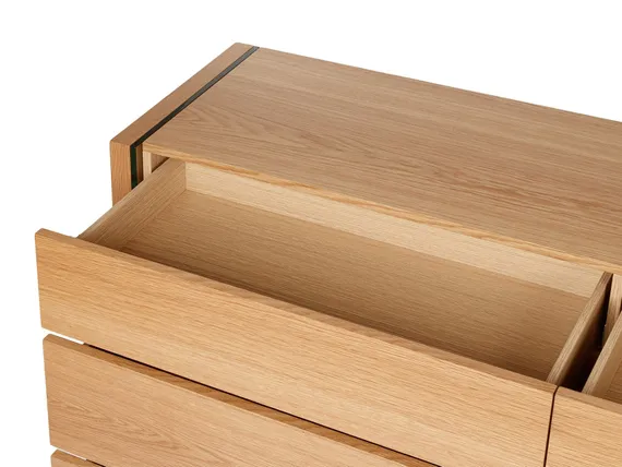 Комод Somerset 168х81 см, шпон дуба, стеклянные ножки