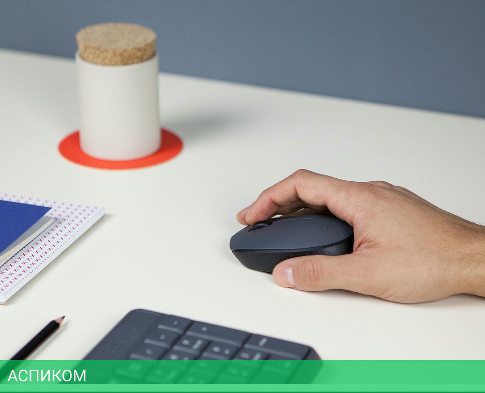Мышь Logitech M170 серый/черный оптическая (910-004642)