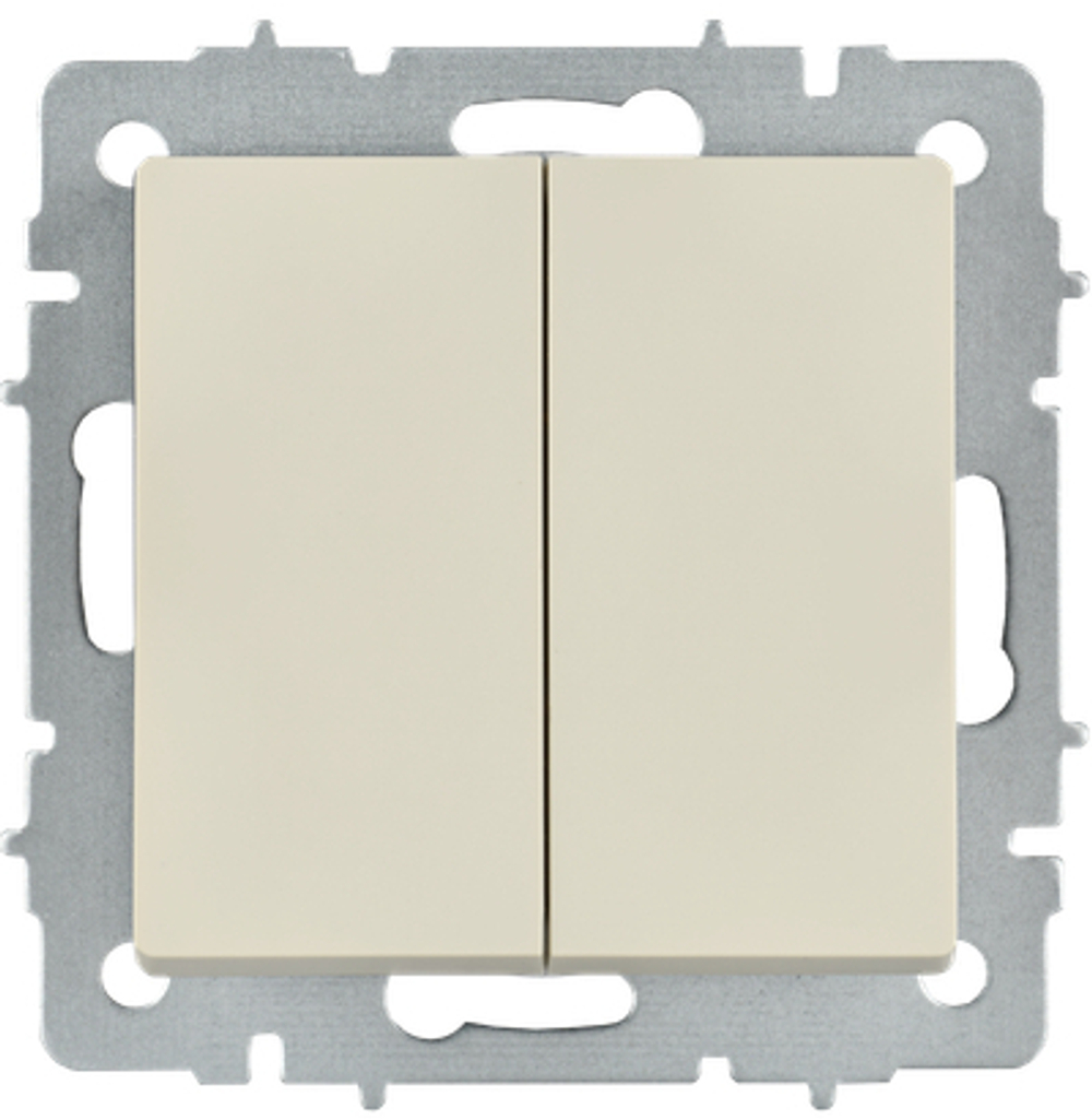 BRITE Выключатель 2-клавишный перекрестный 10А ВС10-2-3-БрКр бежевый IEK