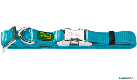 HUNTER ALU-STRONG Ошейник для собак, нейлон с металлической застежкой, бирюзовый, S (30-45 см)