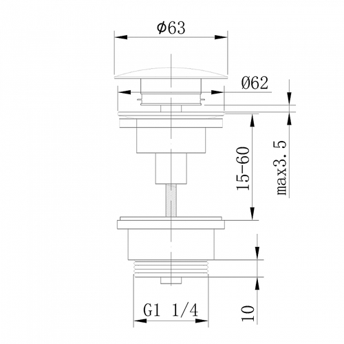 Донный клапан Abber AF0011B click-clack Черный матовый