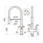 Кухонный смеситель Omoikiri Kanto-PVD-GM
