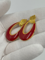 Серьги с красной эмалью