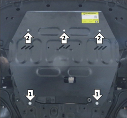 Защита стальная 2мм Д,КПП Kia K5; Hyundai Sonata c 2020 г. MOTODOR.71013