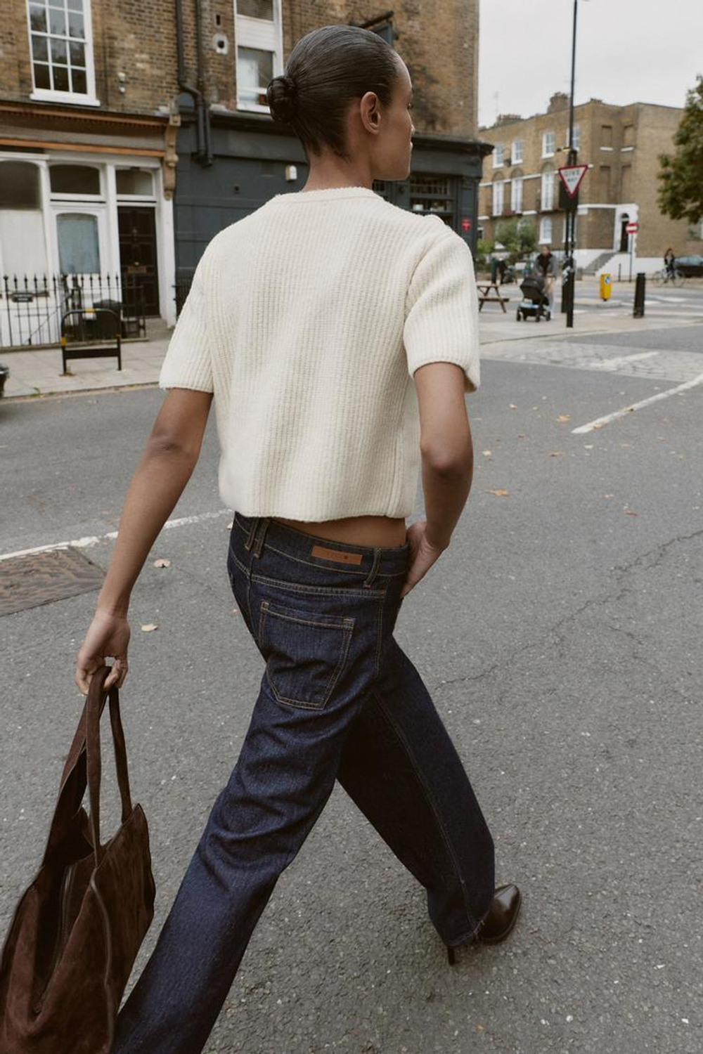 ZARA ДЖЕМПЕР ИЗ РЕЛЬЕФНОГО ТРИКОТАЖА С ЦВЕТАМИ, ЭКРЮ