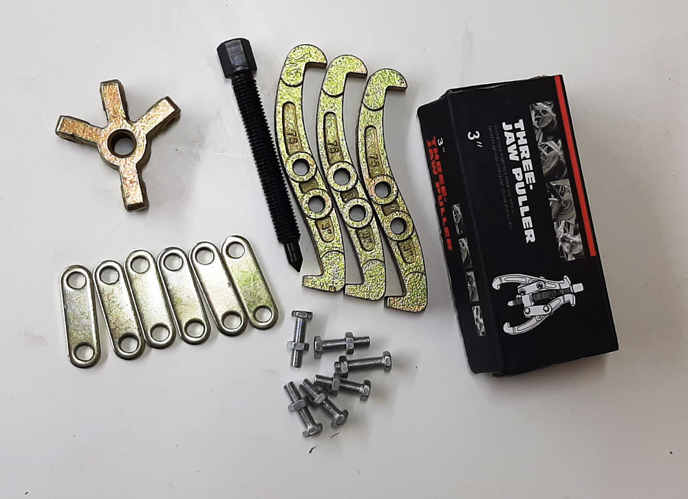 Съемник подшипников универсальный 2-3 х лапый шарнирный 3", 75 мм. двухсторонний для шкивов, шестерен, ступиц