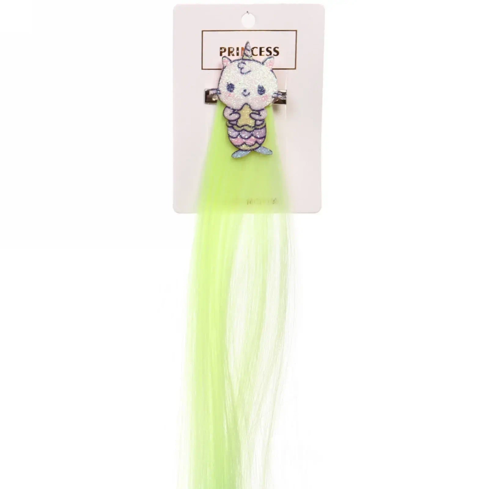 Зажим для волос с нейлоном 1шт детские»Show- Милаш», микс 4 цвета, 35 см