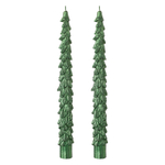 Набор из двух свечей зеленого цвета из коллекции New Year Essential, 25 см