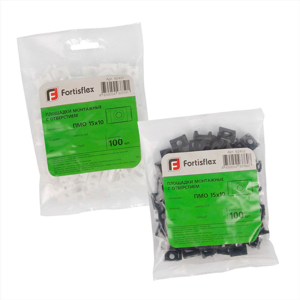 Площадка монтажная под винт ПМО 15х10 черн. (уп.100шт) Fortisflex 62452