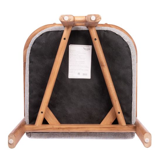 Стул полубарный Rich рогожка бежево-голубая с ножками цвета орех