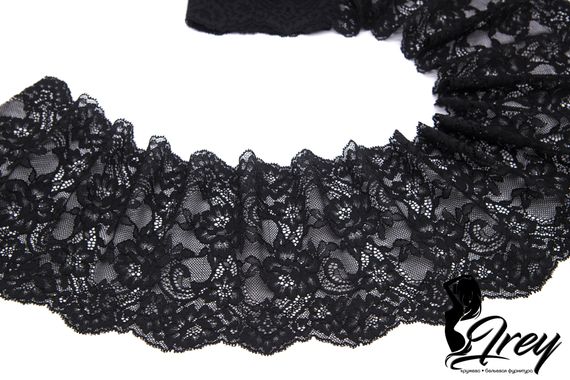 03-192 Кружево эластичное 16 см, черный 170