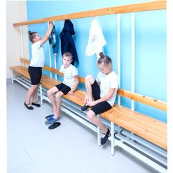 Скамья для раздевалок с вешалкой - односторонняя - 2м