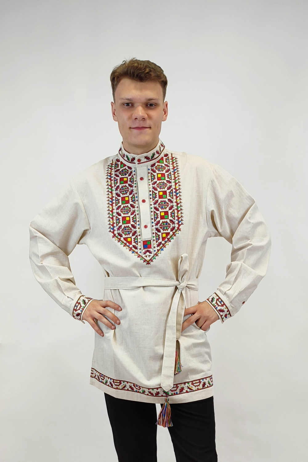 Рубашка мужская с поясом