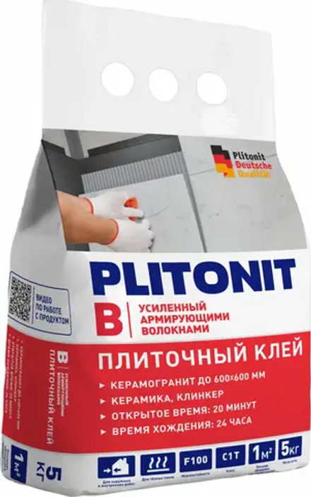 Клей для плитки Плитонит В+ класс С2Т 5кг