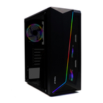 Корпус TESLA TSL-100, Без БП, ATX, RGB, чёрный, 4xRGB FAN, 2xUSB2, 1xUSB3, бок: закалённое стекло (TSL-100-4FB-RGB)