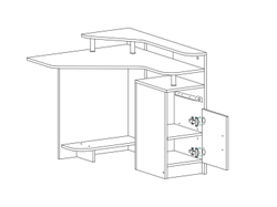 Интел-5 стол компьютерный Ясень Шимо темный / Светлый