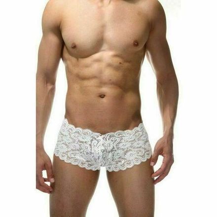 Мужские трусы хипсы белые кружевные LaBlinque LB15409
