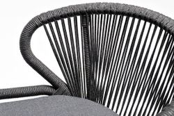 "Венето" обеденная группа на 6 персон со стульями "Милан", каркас темно-серый, роуп темно-серый