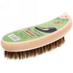 Щетка для обуви пластиковая с натуральным ворсом «Капля», цвет бежевый,15*4см