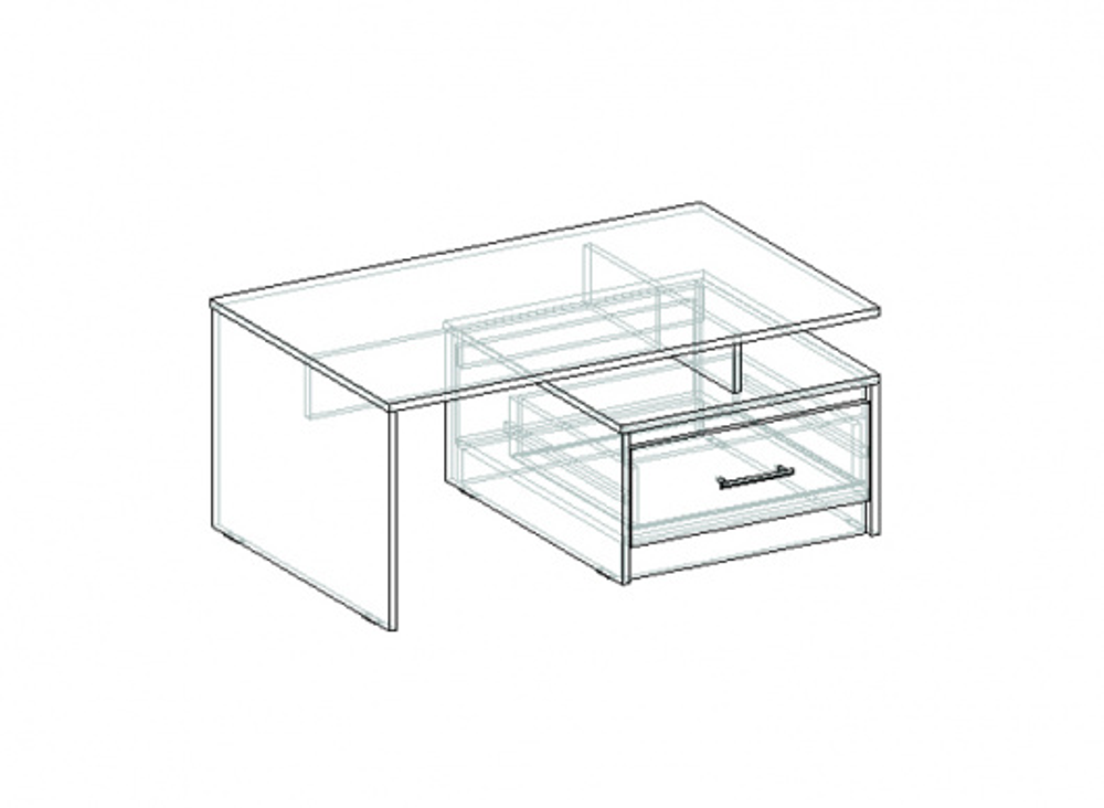 Стол журн Дакота серый крафт/тиз серый