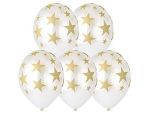 Шар (14"/36 см) Шелкография металлик, Звезды золот-070 25 шт.
