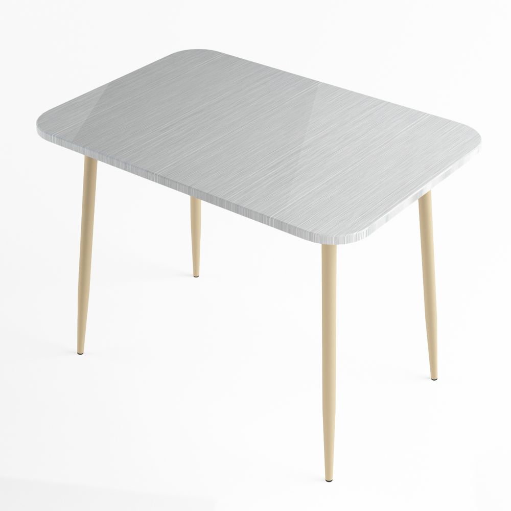 Стол обеденный (титан серый/бежевый глянец)