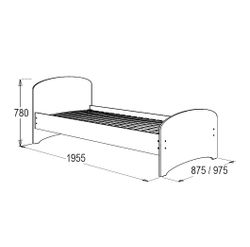 Кровать "Фант-4" 900х1900 (млечный дуб), ЛДСП, Фант-мебель, г. Волжск