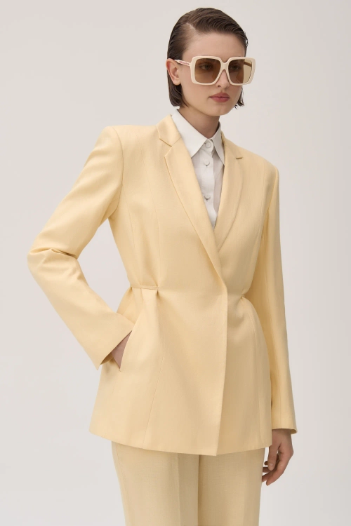 Льняной жакет с завязками