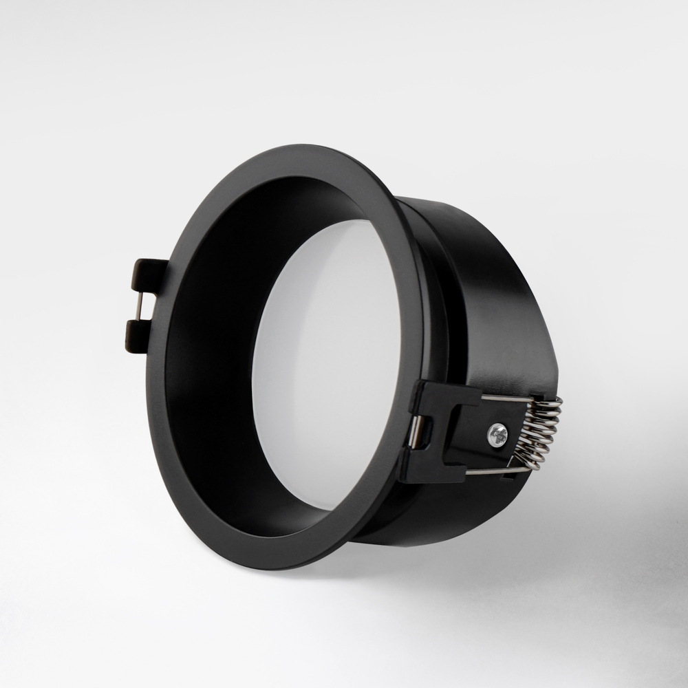 012907 Рамка (светильник) PVC д/LED-модулей 941хх и LED-ламп D50мм PIANO ROUND ЧЕРНЫЙ IP65