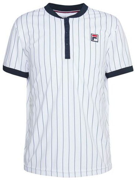 Теннисное поло Fila T-Shirt Stripes Button M - white/peacoat blue