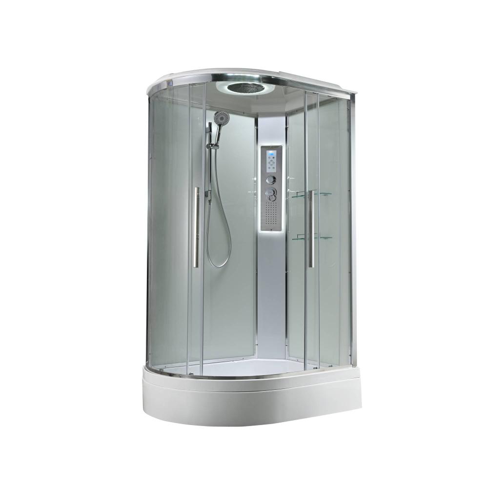 Душевая кабина AvaCan (АваКан) EM3912RLEDT со средним поддоном, с ГМ, с электрикой и LED освещением, 120х90х220