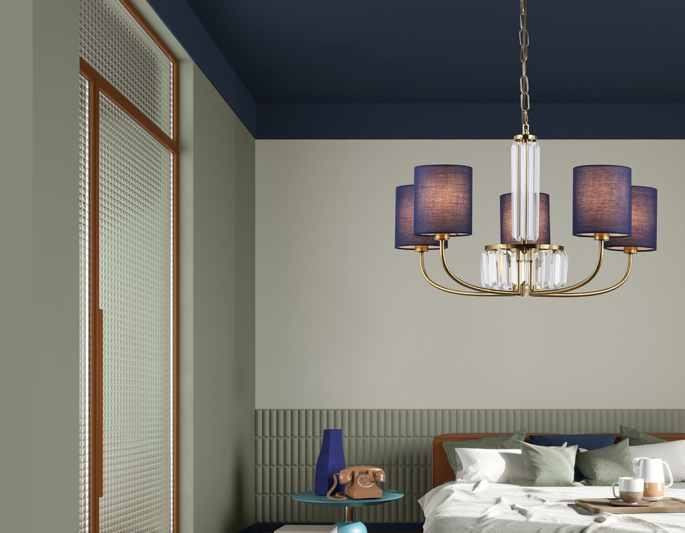 Светильник подвесной LH71271/5 BS/BK латунь/черный E14/5 max 40W D650*840