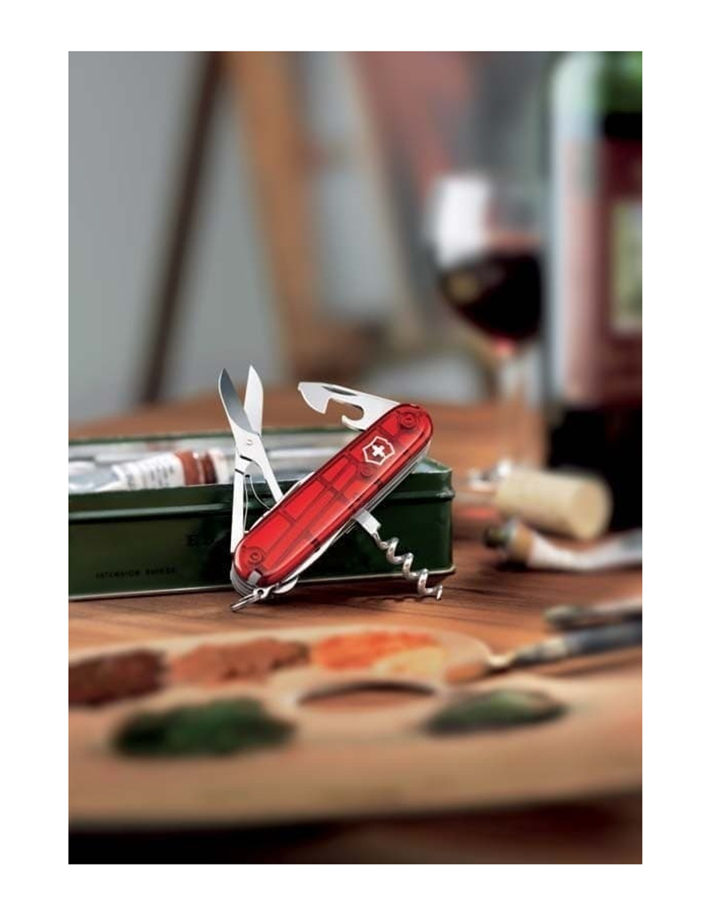 Нож перочинный VICTORINOX Climber, 91 мм, 14 функций, полупрозрачный красный (1.3703.t)