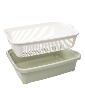 Туалет для кошек высокий с сеткой "Дюна", оливковый 420*320*125мм, Gamma