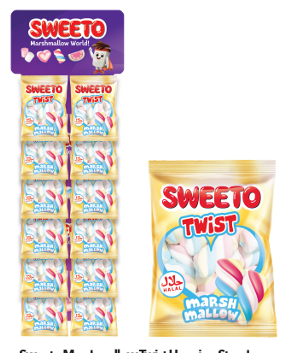 Маршмеллоу SWEETO Косичка лента 30г*12шт (6бл)