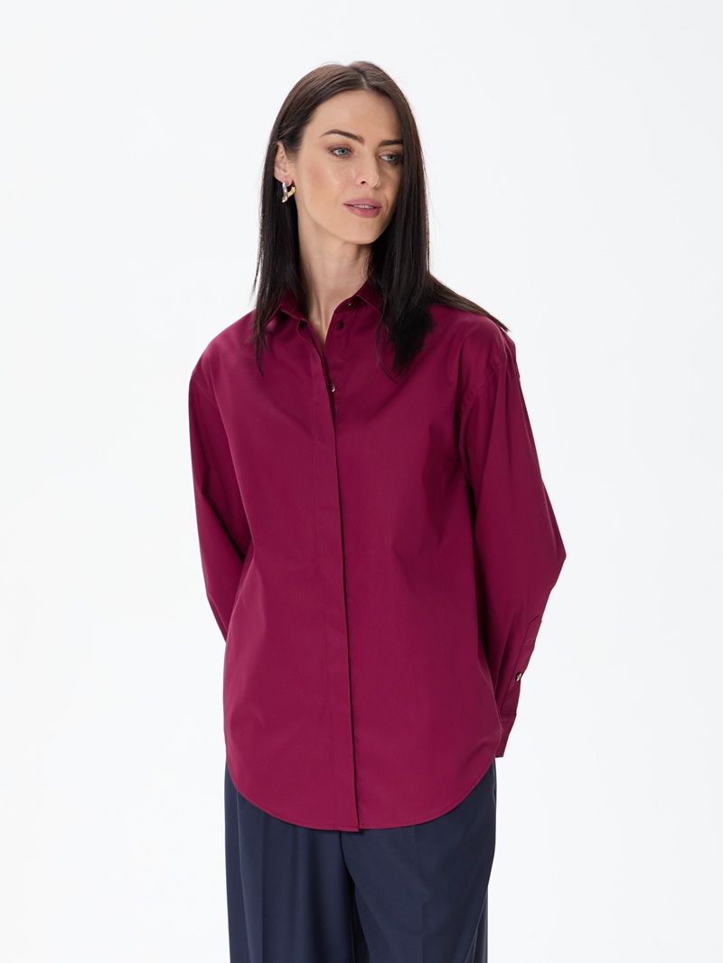 Рубашка Хельсинки бордовый хлопок