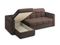 Диван угловой с оттоманкой Неаполь 1,2 - Velutto 23 шоколад/накладка венге