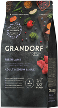 Grandorf Fresh 10кг Holistic Medium&Maxi Lamb&Sweet Potato Сухой корм для собак средних и крупных пород, свежее мясо ягненка с бататом