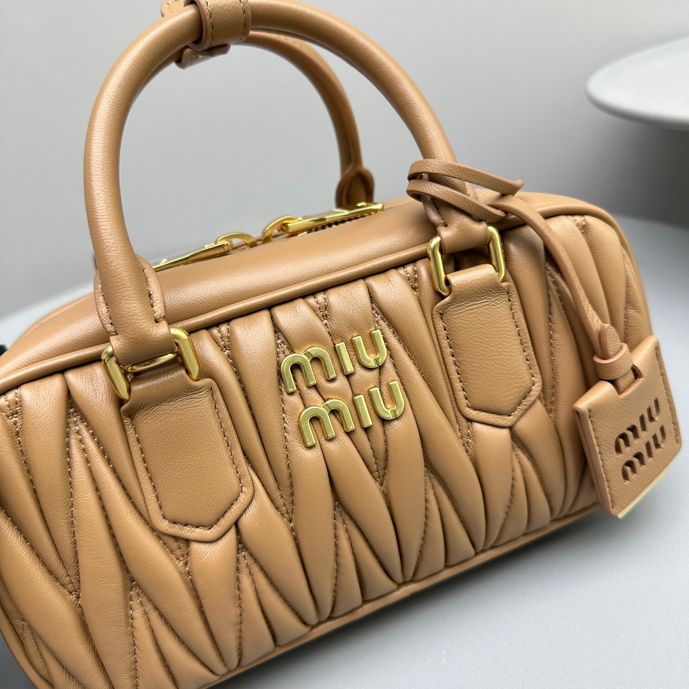Miu Miu Matelasse Nappa Leather Top Handle Bag 24 cm