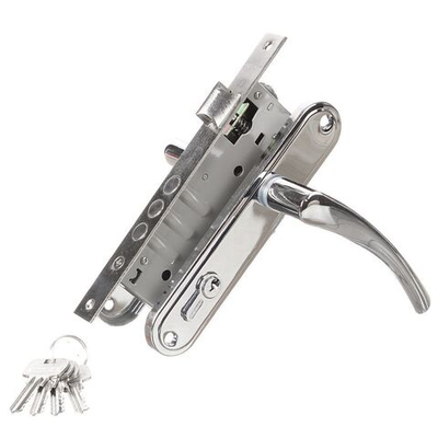 Замок врезной Аллюр, 103/3 CP, ручка в комплект, цилиндровый, хром