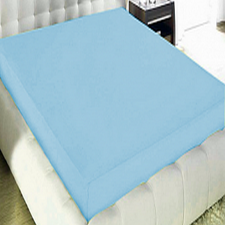 Простыня трикотажная на резинке "П37. ГОЛУБАЯ", борт 20 см, 100% хлопок, Россия.