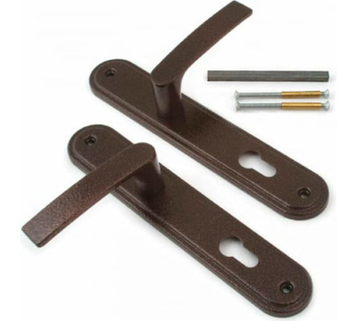 Комплект ручек Балашиха НР 0701 ЗВ4 713 / для замков ЗВ4 703 мед. антик. м/о 85мм