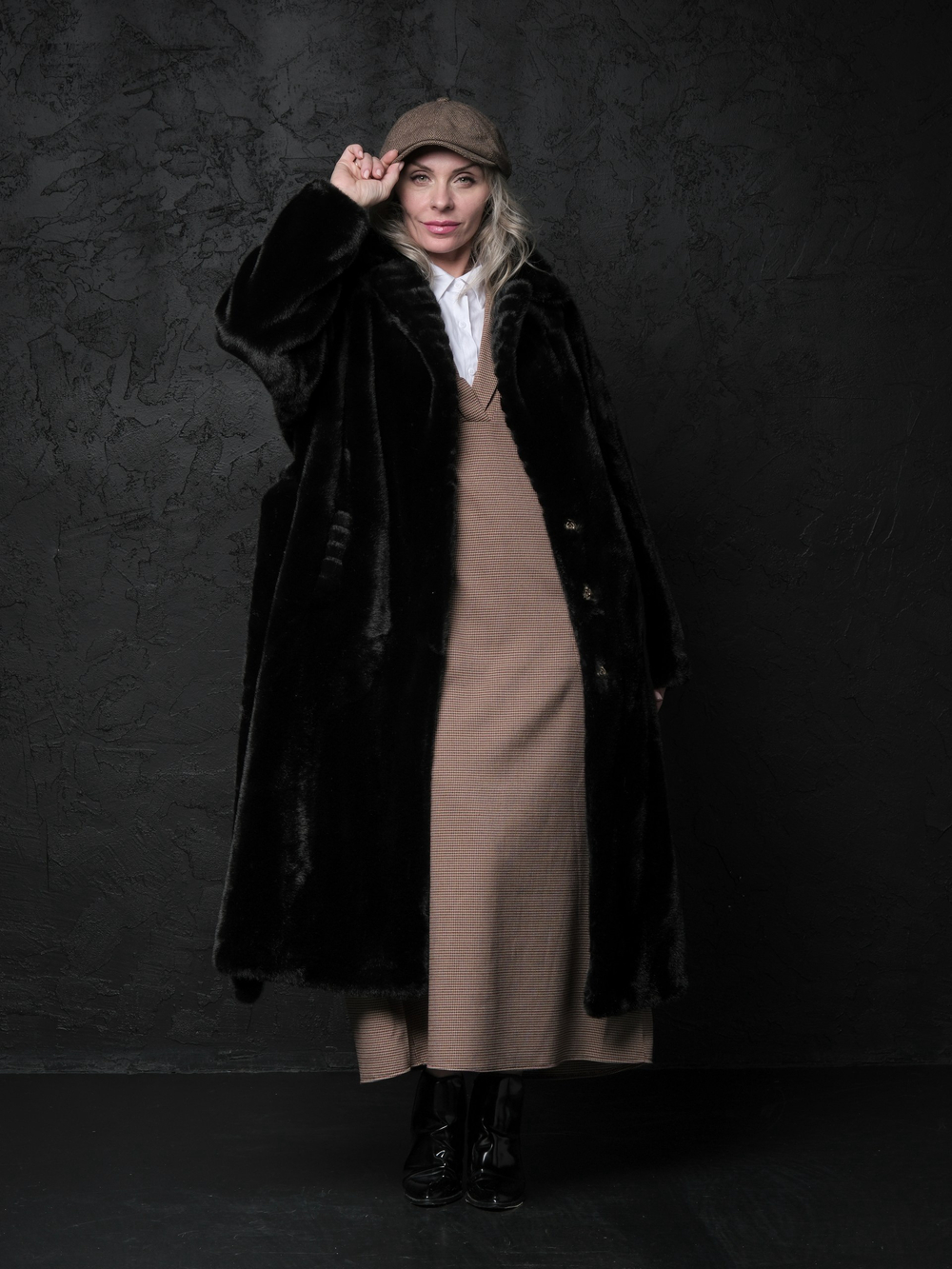 Шуба /черный  /классика/ эко мех