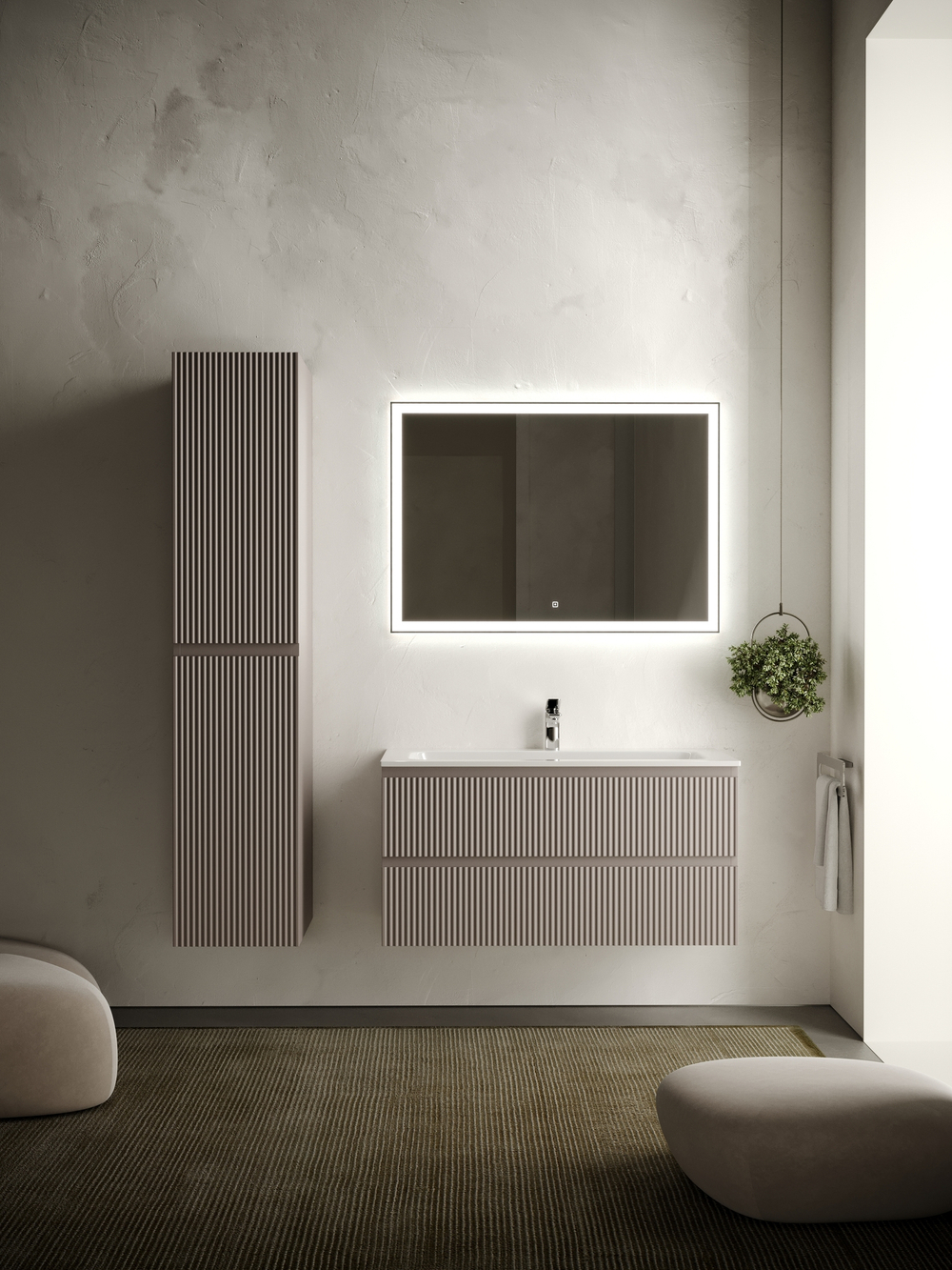 Тумба с раковиной Sancos Snob R 100 см SNR100SM doha soft