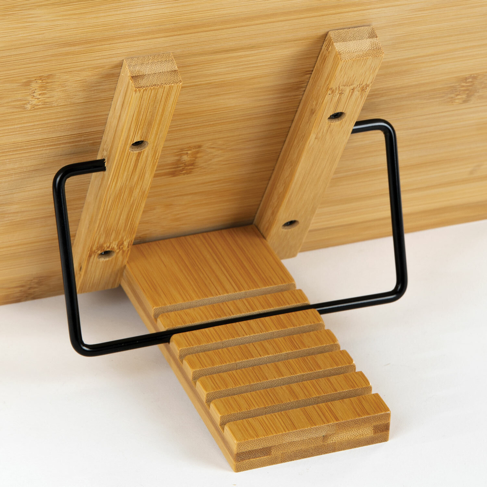 Подставка для книг и планшетов большая бамбуковая BRAUBERG 34х24 см регулируемый наклон