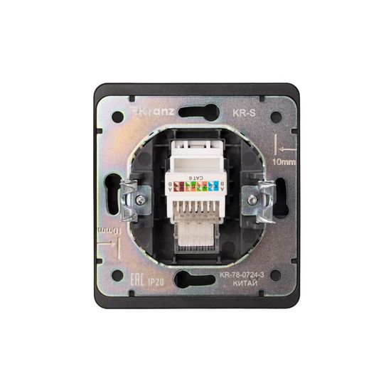 Розетка ROUND компьютерная RJ45 кат6 с/у оникс KRANZ