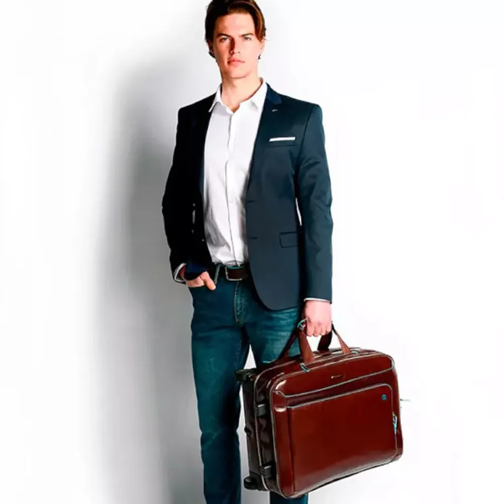 Сумка дорожная Piquadro Blue Square коричневая кожа (BV2960B2/MO) 6