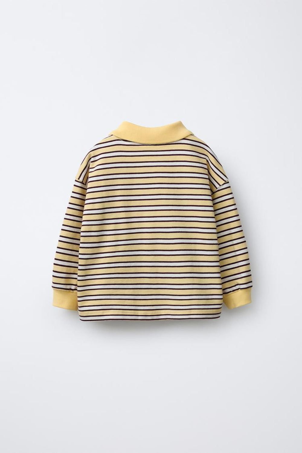 ZARA ТОЛСТОВКА ПОЛО В ПОЛОСКУ, ЭКРЮ/ЖЕЛТЫЙ