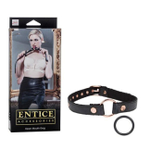 Кляп-кольцо на ремне Open Mouth Gag с плюшевой подкладкой (Цвет: черный с золотым)