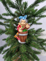 Баба яга ёлочная игрушка из фарфора